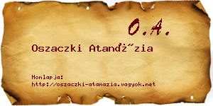 Oszaczki Atanázia névjegykártya